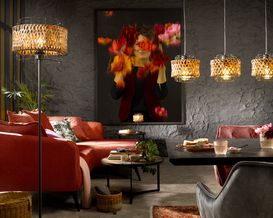 Pendelleuchte"Gina" 3 Flutig, Bambus