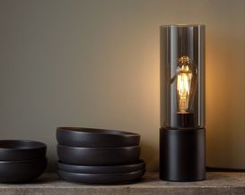 Tischleuchte "Annika" aus Metall/Glas