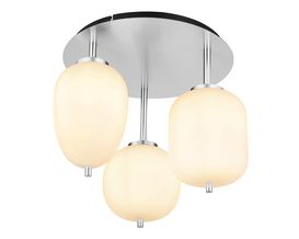 Deckenleuchte "Blacky I", 3 unterschiedliche Gläser