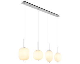 Pendelleuchte "Blacky I" mit unterschiedlich geformten Gläsern