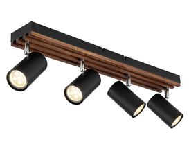 Deckenleuchte "Kayden", 4-flammig, Metall/MDF Holzoptik