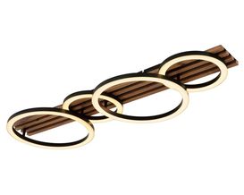 LED-Deckenleuchte "Tisha", 4-flammig, Holzoptik