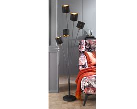 Stehleuchte "Tommy" 5 Flutig Metall Schwarz