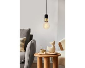 Roomio Pendelleuchte No. 9801, Stahl schwarz / Messing matt