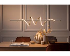 LED-Pendelleuchte aus Messing, höhenverstellbar