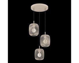 Pendelleuchte, 3-flammig, "Romazzina", Stahl, sandfarben