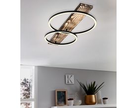 LED-Deckenleuchte "Boyal", Holz/Stahl
