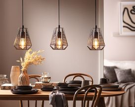 Pendelleuchte "Stype" aus Stahl, 3-flg.