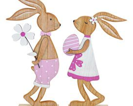 Aufsteller Hase aus Holz, ca. 40 cm