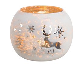 Windlicht, weihnachtlich, ca. 12 cm