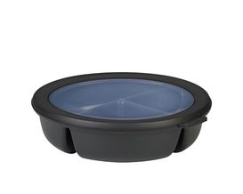Bento-Bowl mit drei Fächern, schwarz