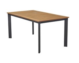 Esstisch "Unicamo", Teakholz, Aluminiumgestell