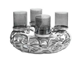 DEKOKRANZ 4GLÄSER GRAU 230346