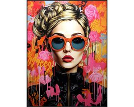 Leinwand auf Holzrahmen, Pop-Art-Style, ca. 90x120 cm