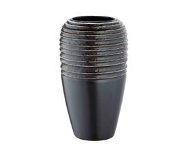 Vase anthrazit mit beigen Streifen, ca. 32,5 cm hoch