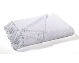 Decke "Janet" weiß, ca. 150x200 cm