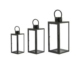 Laterne aus Metall/Glas, mittel, ca. 17x40 cm