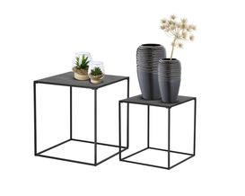 2er Tisch-Set "Cube", Eisen schwarz