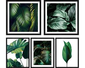 Kunstdruck 5-er Set "Jungle Leaves"