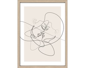 Kunstdruck "Line Art Faces VI", ca. 55x75 cm, gerahmt