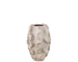 Vase "Well" aus Ton, beige