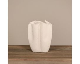 Vase aus Keramik, cremefarben, ca. 18 cm