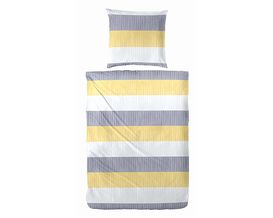 Druck Bettwäsche gelb/blau