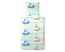 Druck Bettwäsche grün/bunt