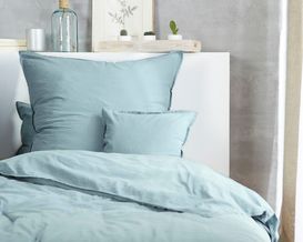 Renforce Bettwäschegarnitur "Stonewash" grün, ca. 155x220 cm