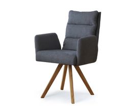 Armlehnstuhl "München" anthrazit, Gestell Wildeiche geölt