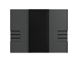 Schwebetürenschrank "Wanke" Graphit/Schwarzglas