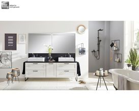 Interliving Badkollektion 497, Lack Weiß, Schwarz