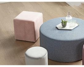 Hocker, eckig, rosafarben