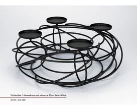 Tischleuchter für vier Kerzen, schwarz