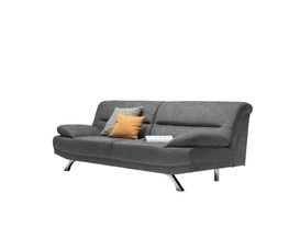 3er-Sofa "Mainz", leger, grau, schwarze Metallfüße