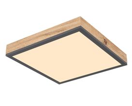 LED-Deckenleuchte "Rodo", Aluminium graphit/Holzoptik