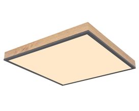 LED-Deckenleuchte "Rodo", Aluminium graphit/Holzoptik