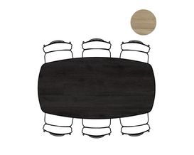 XOOON Arvada, Tisch 190 x 100 cm. - ovale - zentralem Fuß Nebbia