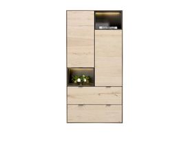 XOOON Elements, Schrank 90 cm. - 2-Türen + 2-Laden + 2-Nischen + Led