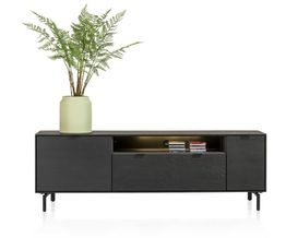 XOOON Elements, Lowboard 180 cm - zum aufhängen + 1-Tür + 1-Lade + Klappe + 1-Nische + Led inkl Metallfüße