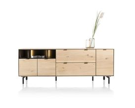XOOON Elements, Sideboard 210 cm. - 3-Türen + 2-Laden + 3-Nischen + Led inkl. Metallfüße