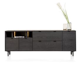 XOOON Elements, Sideboard 210 cm. - 3-Türen + 2-Laden + 3-Nischen + Led inkl. Metallfüße