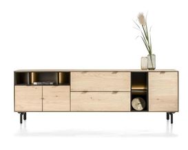 XOOON Elements, Sideboard 240 cm. - 3-Türen + 2-Laden + 5-Nischen + Led inkl. Metallfüße