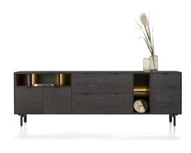 XOOON Elements, Sideboard 240 cm. - 3-Türen + 2-Laden + 5-Nischen + Led inkl. Metallfüße