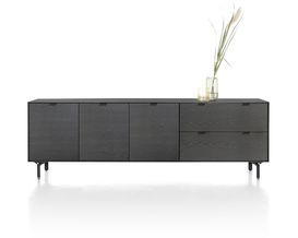 XOOON Elements, Sideboard 240 cm - 3-Türen + 2-Laden inkl. Metallfüße