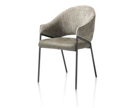 XOOON Nolan, Armlehnstuhl - schwarzer Rahmen (ROB) - Kombi Wave / Taurus