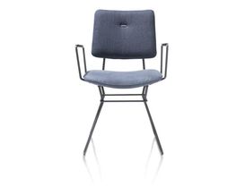 XOOON Otis, Armlehnstuhl - schwarzer Rahmen - Kombi Vito / Nubucco mit Biese Nubucco