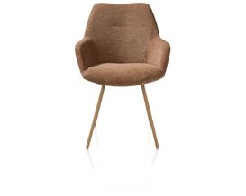 XOOON Odin, Armlehnstuhl - Metall Gestell RAL 1011 - Biscuit - Stoff Vada kupfer