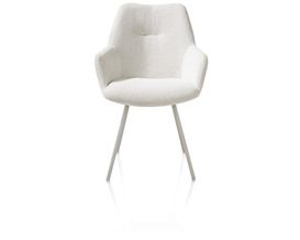 XOOON Odin, Armlehnstuhl - Metall Gestell RAL 7044 - silk grey - Stoff Vada Ivoor