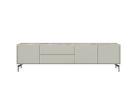 XOOON Noon, Lowboard 210 cm - 3-Tueren + 2-Laden - Deckplatte aus HPL light grey